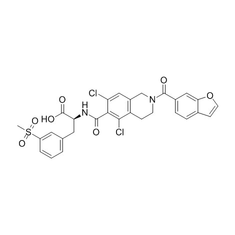 N-[[2-(6-bensofuranylkarbonyl)-5,7-diklor-1,2,3,4-tetrahydro-6-isokinolinyl]karbonyl]-3-(metylsulfonyl)-L-fenylalanin